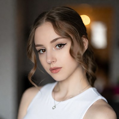 Portrait of a young woman with elegant features