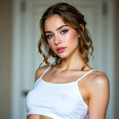 Young woman posing with confidence