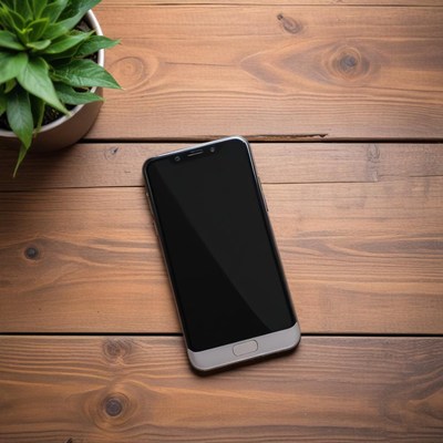 Smartphone on wooden table