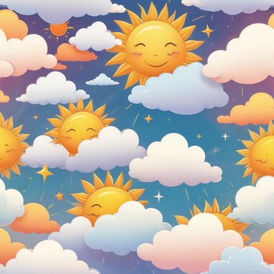 Bright sun shining through clouds