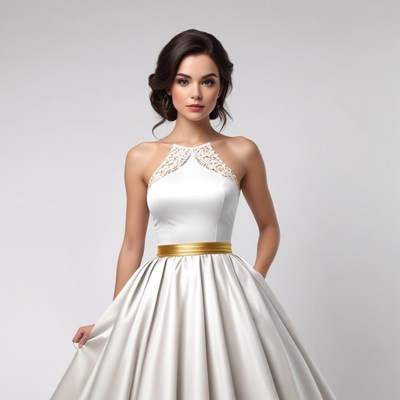 Woman wears elegant white dress