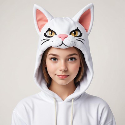 Cat hat fashion statement in studio