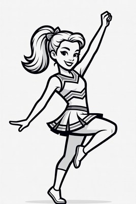 Cheerleader performing a joyful dance