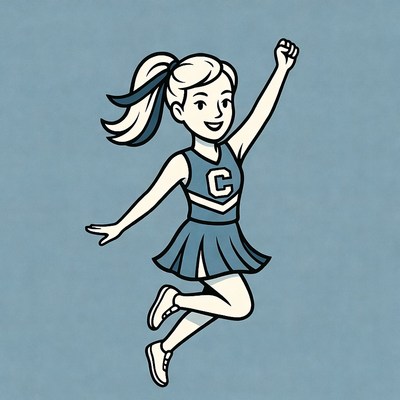 Cheerleader jumping with excitement