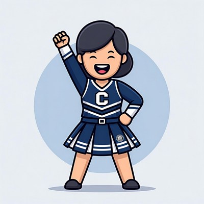 Cheerful cheerleader in uniform