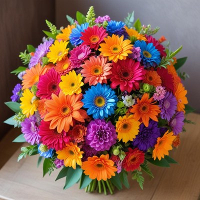 Bright and colorful flower bouquet arrangement