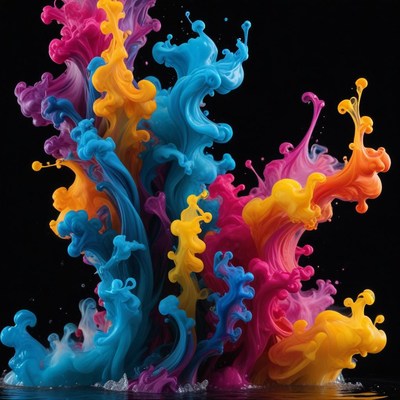 Colorful paint splash creation