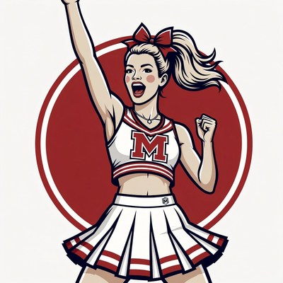 Cheerleader in action during game