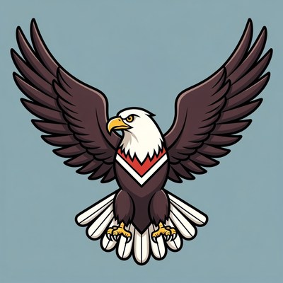 Bold eagle soaring in flight