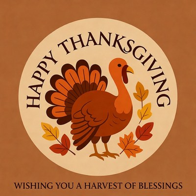 Thanksgiving turkey greeting card design