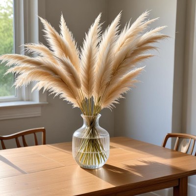Elegant vase with pampas grass