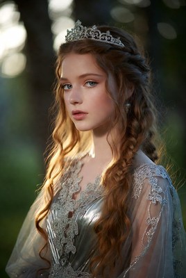 Enchanted princess in serene forest