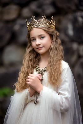 Young girl in royal attire