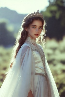 Young woman in elegant gown