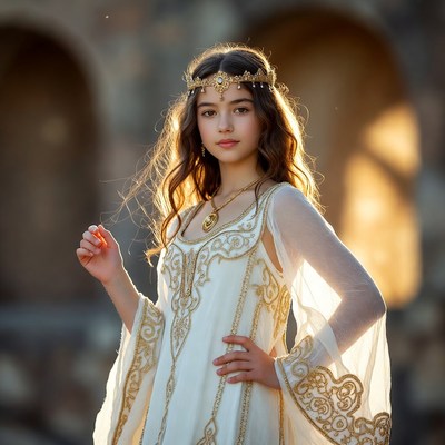 Young girl in elegant dress