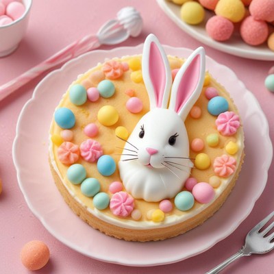 Cute rabbit-themed dessert creation