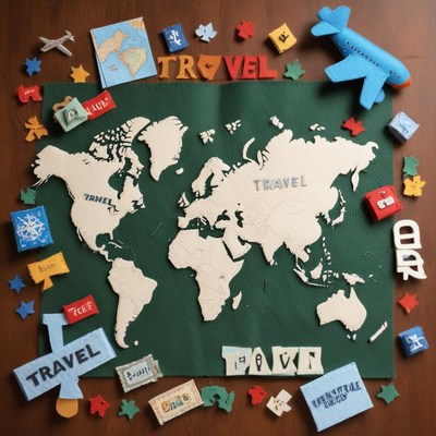 Travel map and accessories display