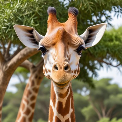 Giraffe close-up in natural habitat