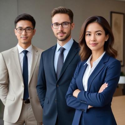 Professional business team in office setting