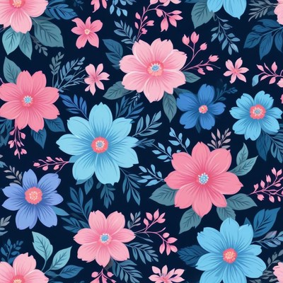 Bright floral design on dark background