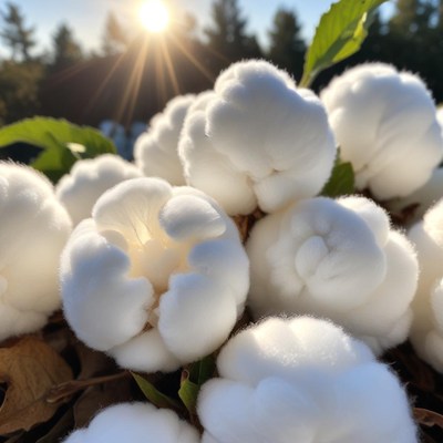 Cotton blooms at sunrise