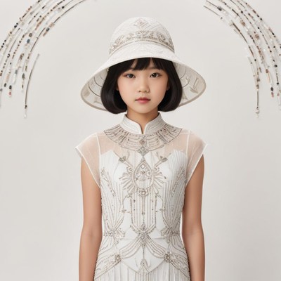 Elegant girl in beaded dress