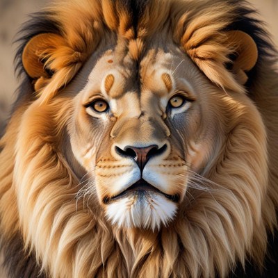 Majestic lion showcasing fierce expression