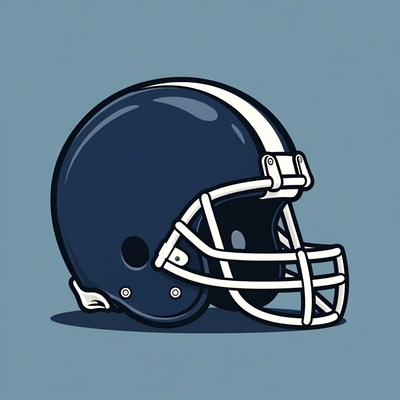 Football helmet design in blue