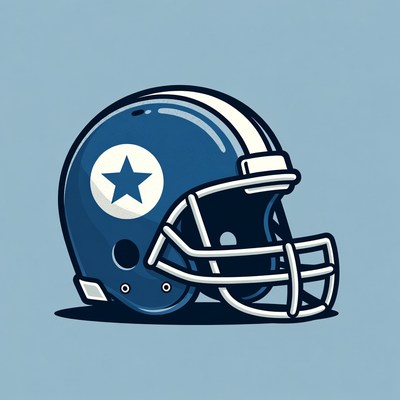Classic blue football helmet design