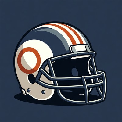 Classic football helmet design with stripes