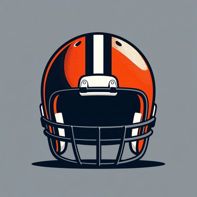 Football helmet design in bold colors
