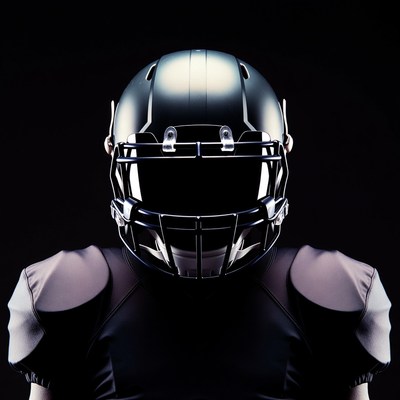 Football player in black uniform