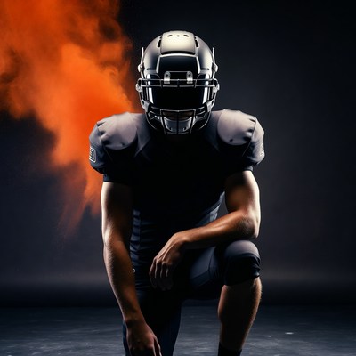 Football player in dynamic pose