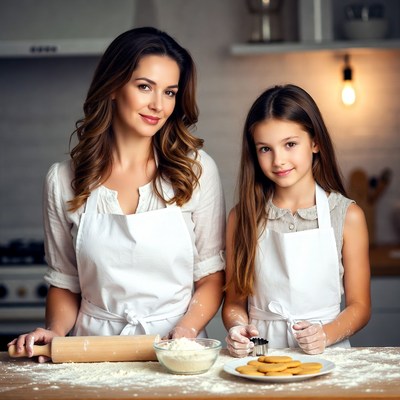 Baking cookies with a child