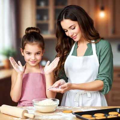 Baking together with joy