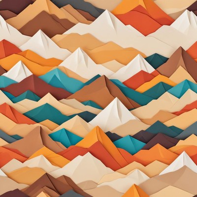 Colorful geometric mountain landscape design