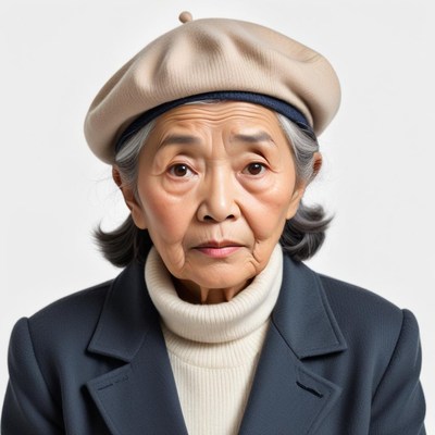 Elderly woman in elegant attire