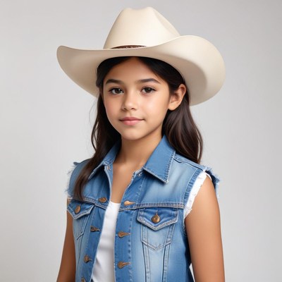 Young girl in cowboy hat