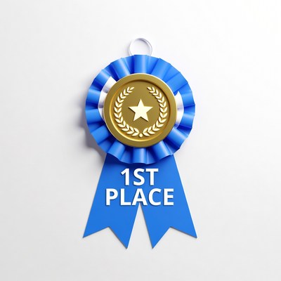 Blue ribbon for first place award