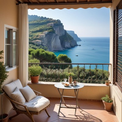 Scenic coastal view from the balcony