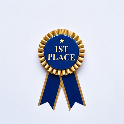 Award ribbon for first place recognition