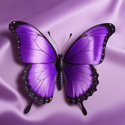 Colorful butterfly on silk background