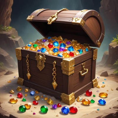 Treasure chest filled with gems
