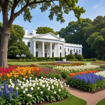 Beautiful garden in full bloom