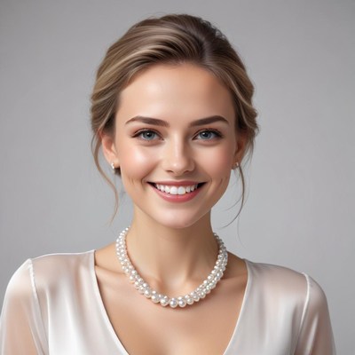 Elegant woman with pearl necklace