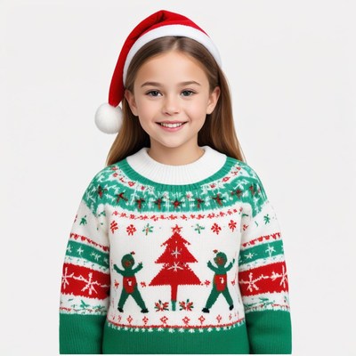 Holiday sweater with festive design