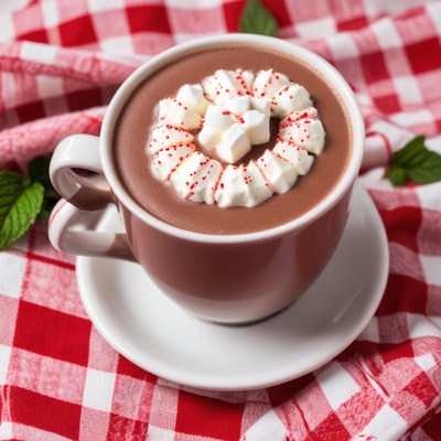 Warm cocoa with festive toppings