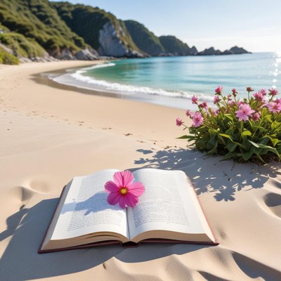 Relaxing by the beach with a book