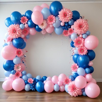 Colorful balloon decoration for event