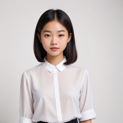 Young woman in white shirt portrait